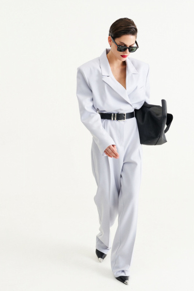 Голубые демисезонные женские брюки на каждый день MUA 50-413-t - фото 1