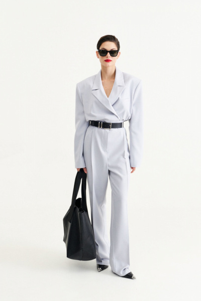 Голубые демисезонные женские брюки на каждый день MUA 50-413-t - фото 4