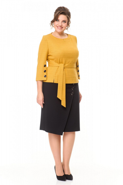 Блуза и юбка в пижамном стиле с рельефами и отъемной пелериной Надин-Н 2136 - фото 1