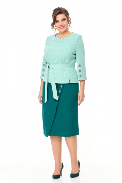 Комплект блуза и юбка из текстиля с рельефами Надин-Н 2136/1 - фото 1