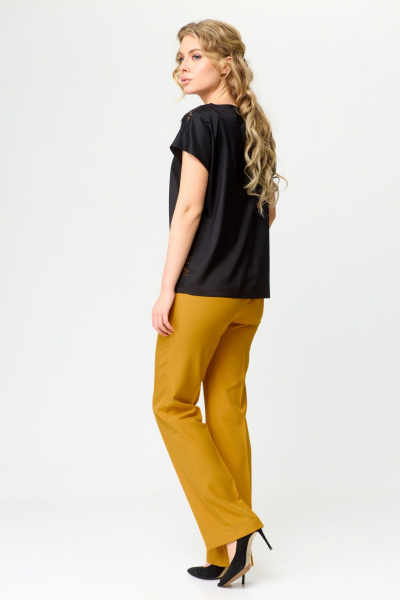 Блуза, брюки, жакет T&N 7494 горчица+черный - фото 5