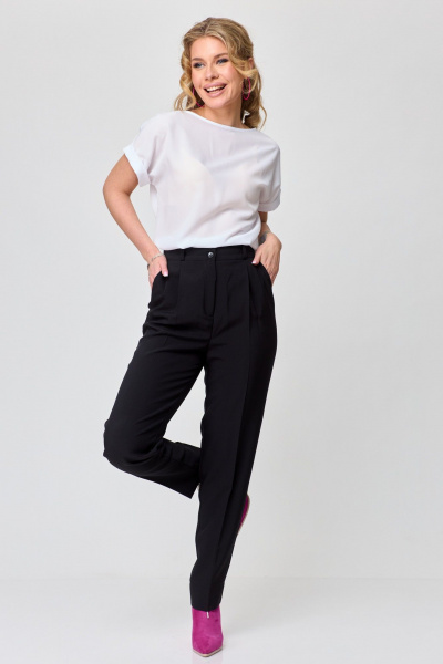 Блуза, брюки, жакет T&N 7495 фуксия,черный,белый - фото 8