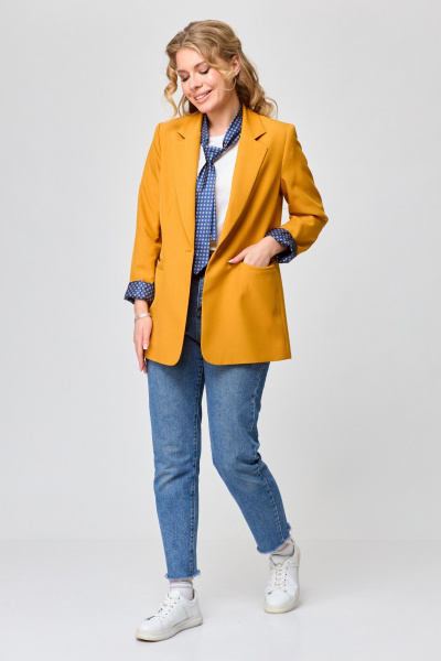 Жакет, галстук T&N 7496-Г горчица - фото 6