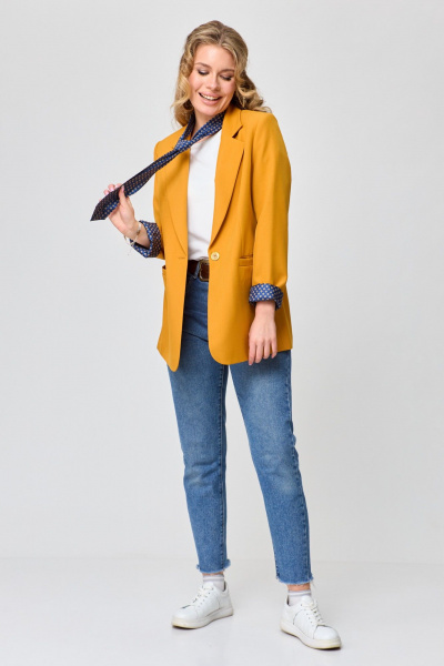 Жакет, галстук T&N 7496-Г горчица - фото 5