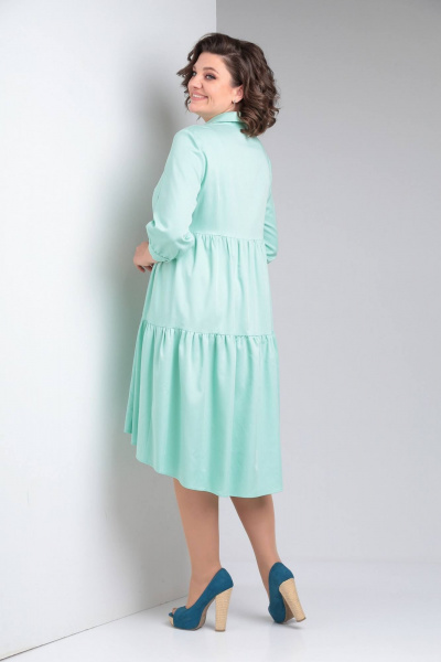 Платье свободного кроя из текстиля с функциональными карманами LadisLine 1271 нежная_мята - фото 5