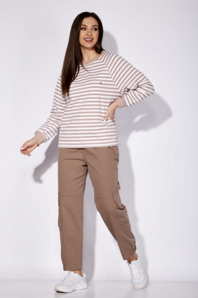 Брюки карго с карманами, коричневые, на каждый день TAiER 1264 коричневый - фото 1