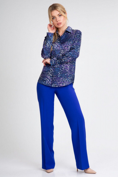 Блузка с принтом «птички» из атласного текстиля IVARI 416/1 принт_птички - фото 7