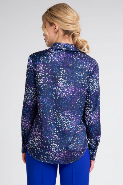 Блузка с принтом «птички» из атласного текстиля IVARI 416/1 принт_птички - фото 4