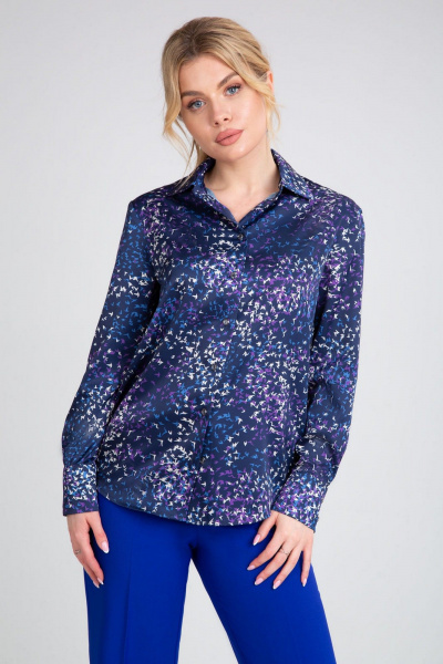 Блузка с принтом «птички» из атласного текстиля IVARI 416/1 принт_птички - фото 2