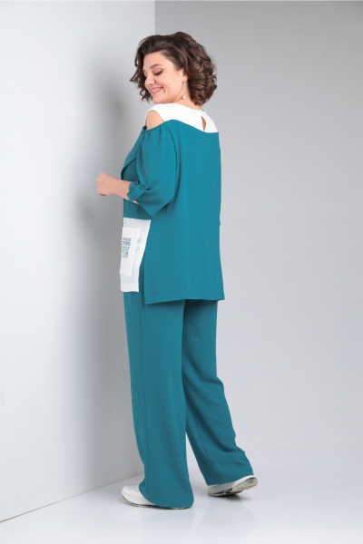 Блуза, брюки Rishelie 887 бирюза - фото 2