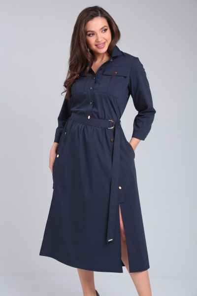 Платье Verita 2274 синий - фото 5