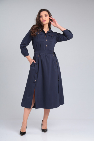 Платье Verita 2274 синий - фото 3