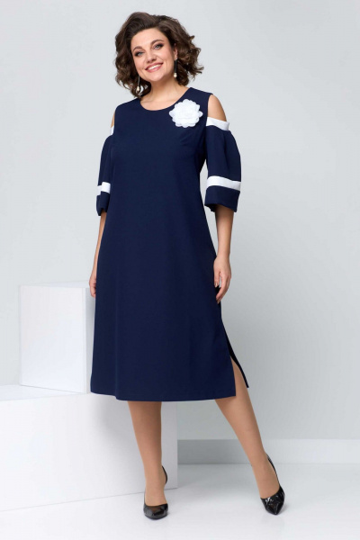 Платье Асолия 2666 сине-белый - фото 4