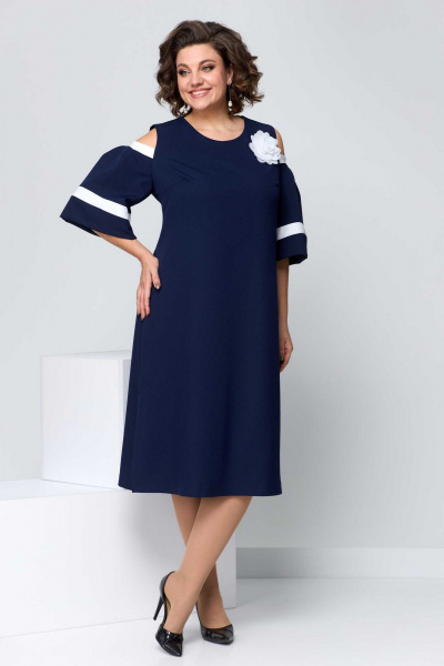 Платье Асолия 2666 сине-белый - фото 3