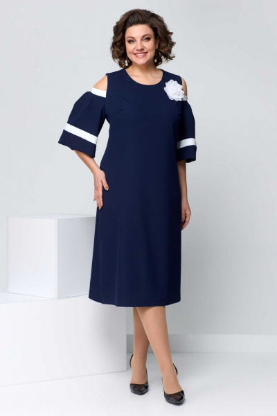 Платье Асолия 2666 сине-белый - фото 2