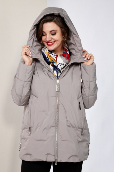Куртка Shetti 2140 бежево-серый - фото 5