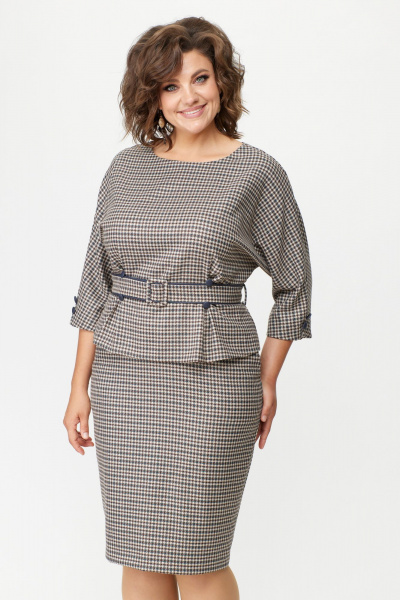 Блуза, юбка Bonna Image 848-1 клетка_синий - фото 7