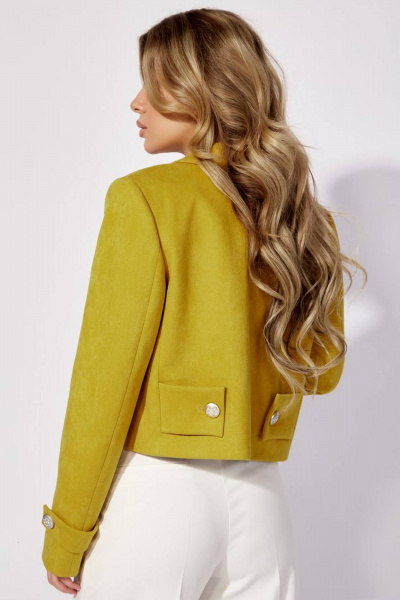 Жакет укороченный двубортный из мягкой ткани с лацканами Nova Line 10452 - фото 6