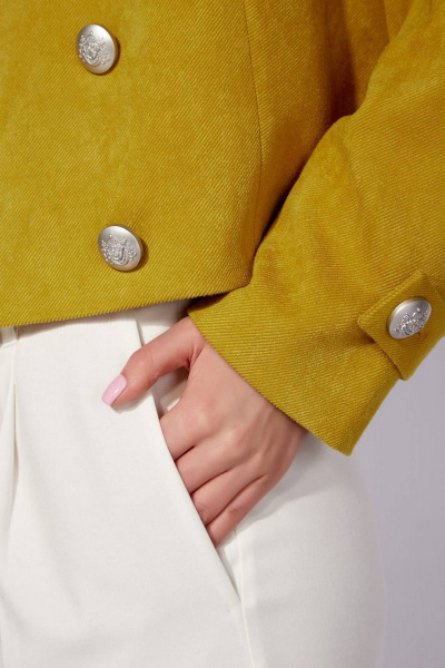 Жакет укороченный двубортный из мягкой ткани с лацканами Nova Line 10452 - фото 5