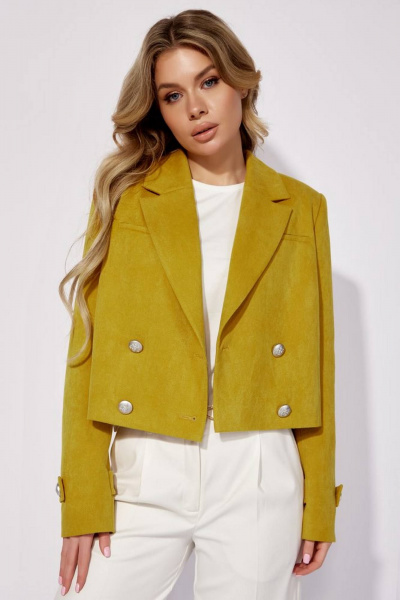 Жакет укороченный двубортный из мягкой ткани с лацканами Nova Line 10452 - фото 1