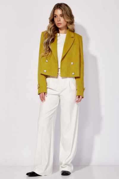 Жакет укороченный двубортный из мягкой ткани с лацканами Nova Line 10452 - фото 3