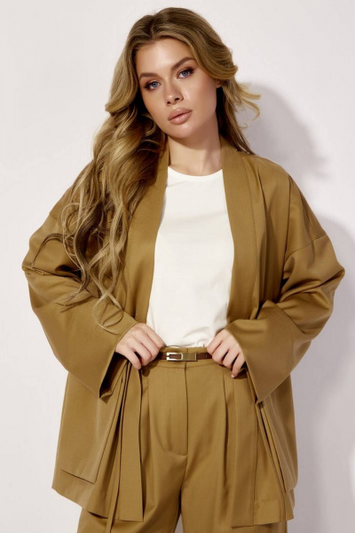 Жакет удлиненный из костюмной ткани в стиле кимоно PINA 10465 - фото 7