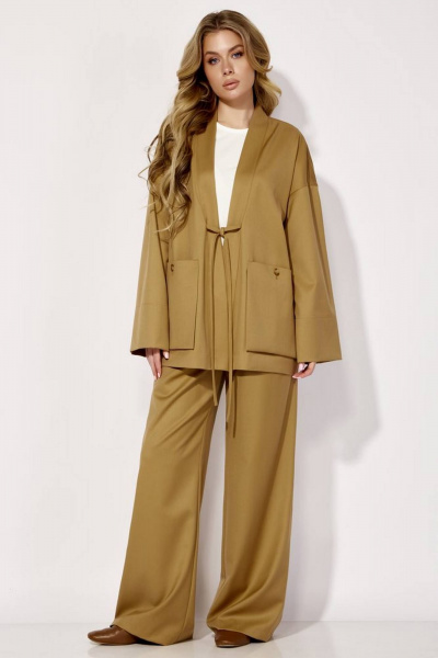 Жакет удлиненный из костюмной ткани в стиле кимоно PINA 10465 - фото 3