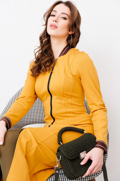 Платье NikVa 450-1 горчица - фото 6