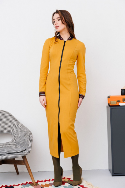Платье NikVa 450-1 горчица - фото 2