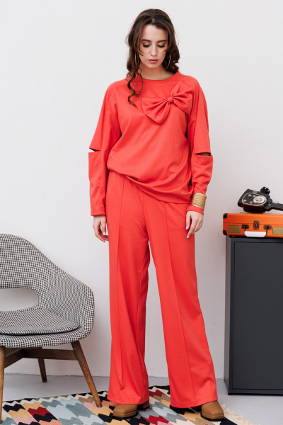 Брюки, джемпер NikVa 458-1 коралл - фото 2