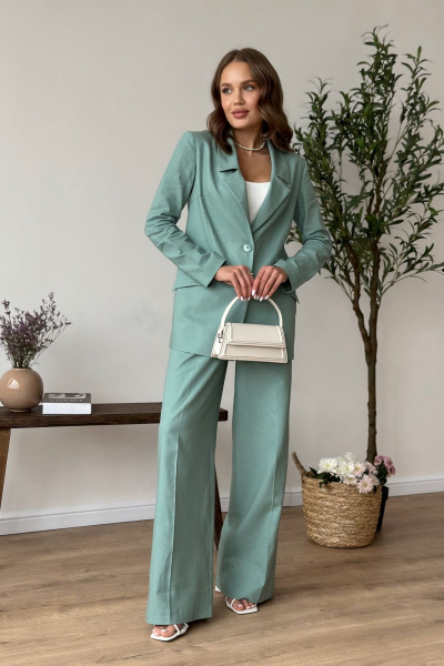 Брюки, жакет Dilana VIP 1992 полынь - фото 9