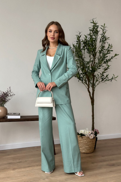 Брюки, жакет Dilana VIP 1992 полынь - фото 4