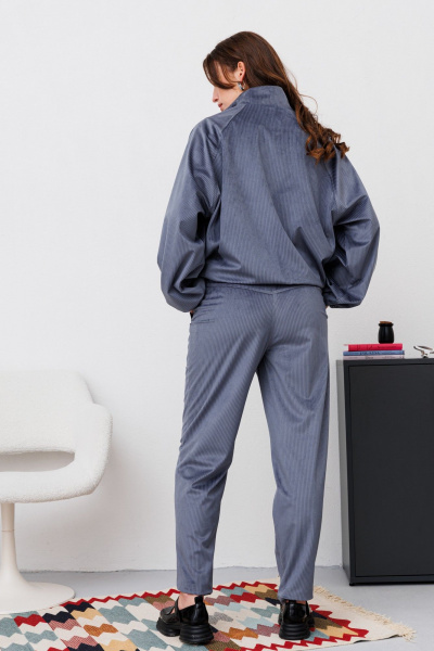 Костюм из джемпера и брюк оверсайз и зауженной посадкой NikVa 472-2 графит - фото 2