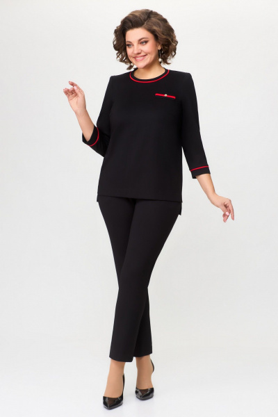 Демисезонный комплект джемпера и брюк с шнуром DaLi 5669к чёрный - фото 1