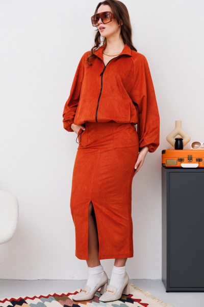 Джемпер, юбка NikVa 475-1 терракот - фото 10