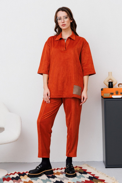 Блуза, брюки NikVa 477-1 терракот - фото 3