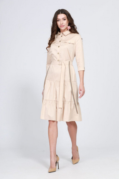 Платье Твой имидж 1562 бежевый - фото 6
