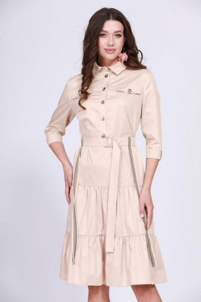 Платье Твой имидж 1562 бежевый - фото 3