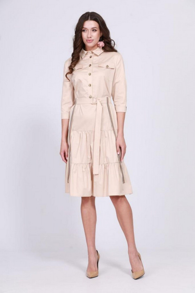 Платье Твой имидж 1562 бежевый - фото 2