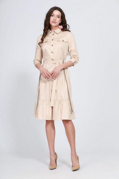 Платье Твой имидж 1562 бежевый - фото 1