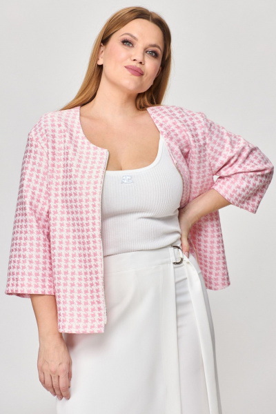 Брюки, жакет Michel chic 1335/1 розовый-белый - фото 7