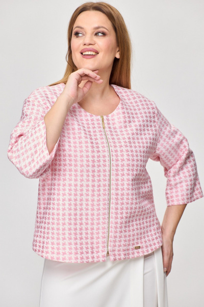 Брюки, жакет Michel chic 1335/1 розовый-белый - фото 4