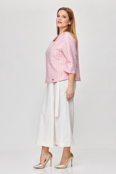 Брюки, жакет Michel chic 1335/1 розовый-белый - фото 5