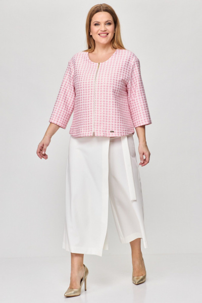 Брюки, жакет Michel chic 1335/1 розовый-белый - фото 2