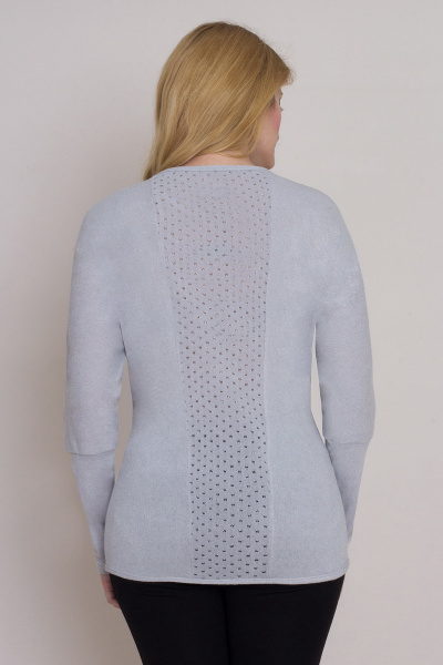 Джемпер из трикотажа и шерсти с длиной 64 см Медея и К 1533 серый - фото 2