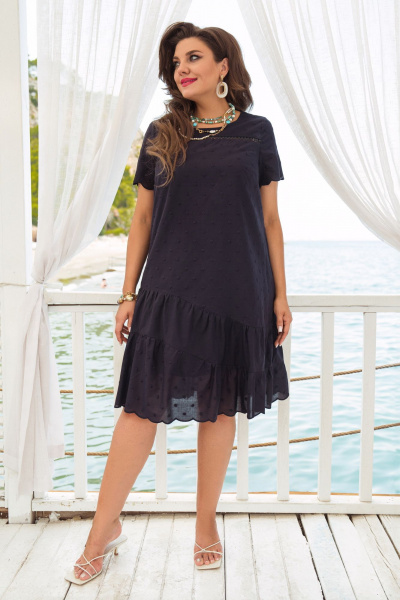 Платье Vittoria Queen 21083 темно-синий - фото 5