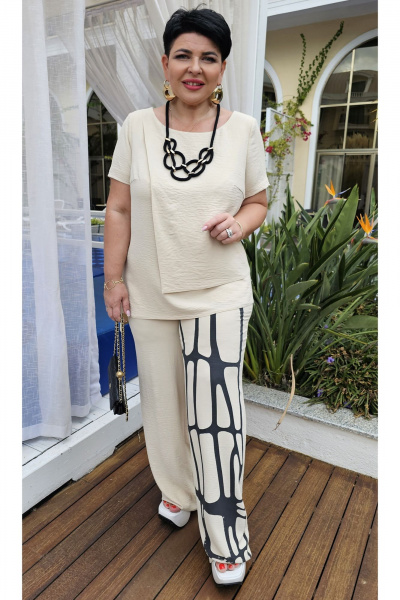 Блуза, брюки Vittoria Queen 20533 песочный - фото 7