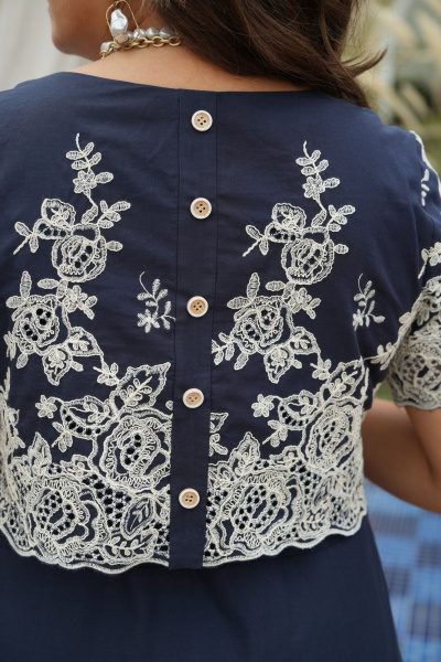 Платье Vittoria Queen 20983 темно_синий_молочный - фото 7