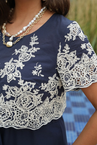 Платье Vittoria Queen 20983 темно_синий_молочный - фото 5