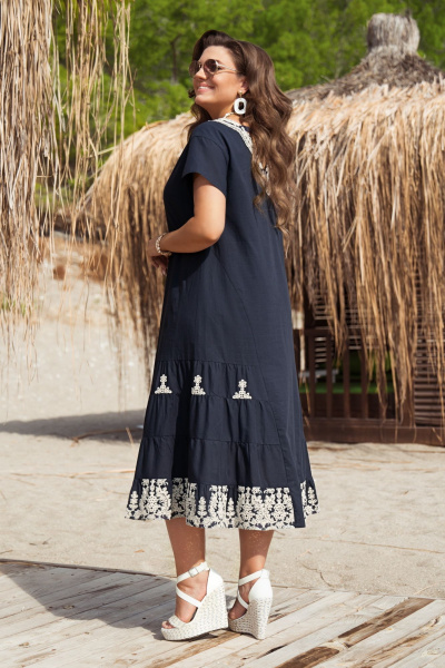 Платье Vittoria Queen 20583 темно_синий-молочный - фото 2